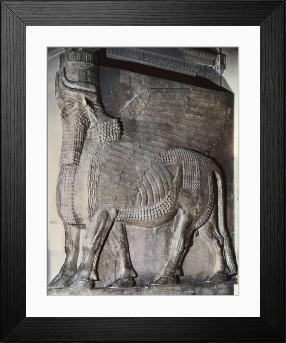 Framed Print : AISA / Everett Collection Winged Assyrian Bull. 721 BC - 705 BC. Work from the neo-assyrian time