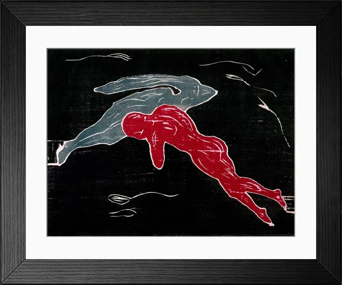 Framed Print : MUNCH, Edvard (1883-1944). Encounter in Space. beg. 20th c. Expressionism. Litography. NORWAY. Oslo. Munch Museum. AISA / Everett Collection - Image has fine art copyright