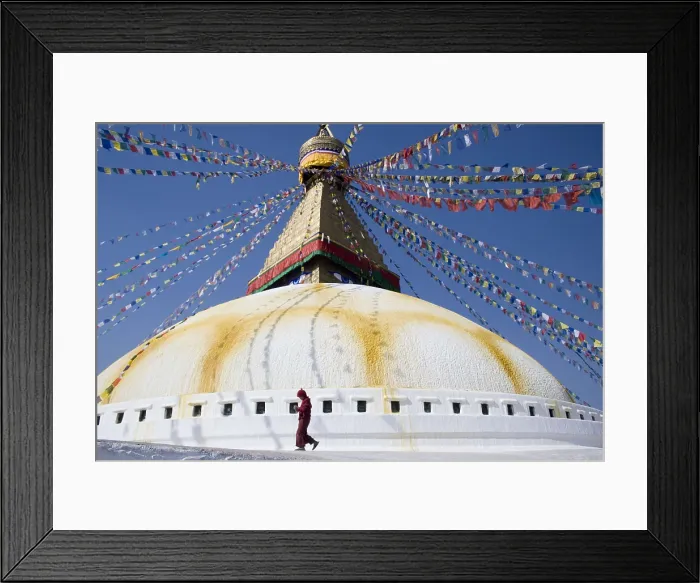 Framed Print : NEPAL. Kathmandu. Bodnath Stupa. Boudhantah Stupa, the largest burial mound in Nepal, where some Buddha's relics are located. AISA / Everett Collection**US SALES ONLY**