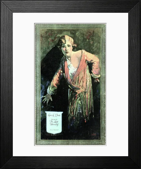 Framed Print : THE LAST WARNING, Laura La Plante on US poster art, 1929