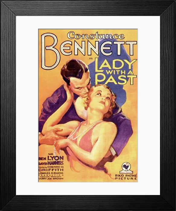 Framed Print : LADY WITH A PAST, US poster art, from top: Ben Lyon, Constance Bennett, 1932