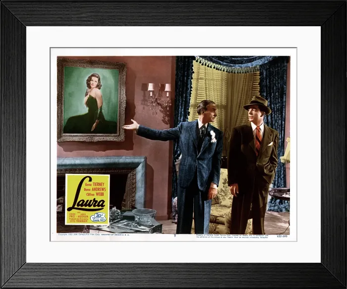 Framed Print : LAURA, Clifton Webb, Dana Andrews, 1944. TM and Copyright 20th Century Fox Film Corp. All rights reserved. Courtesy: Everett Collection Framed Print : LAURA, Clifton Webb, Dana Andrews, 1944. TM and Copyright 20th Century Fox Film Corp. All rights reserved. Courtesy: Everett Collection