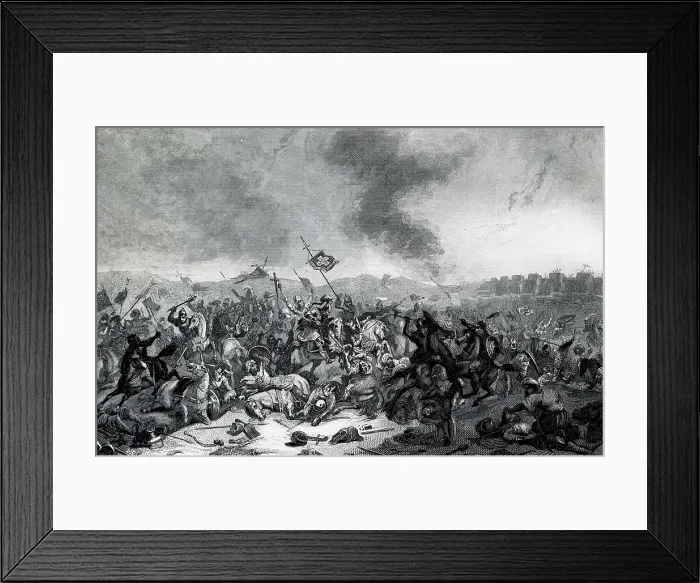 Framed Print : First Crusade (1095-1099). Battle of Nicaea (20th June 1097), begun by the sultan Kilij-Arslan against the Crusaders besieging the city of Nicaea