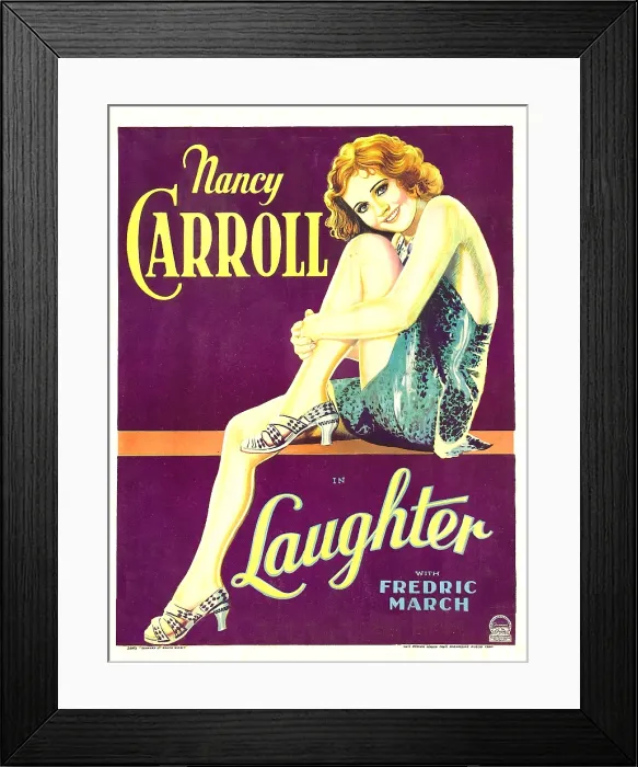 Framed Print : LAUGHTER, Nancy Carroll on window card, 1930