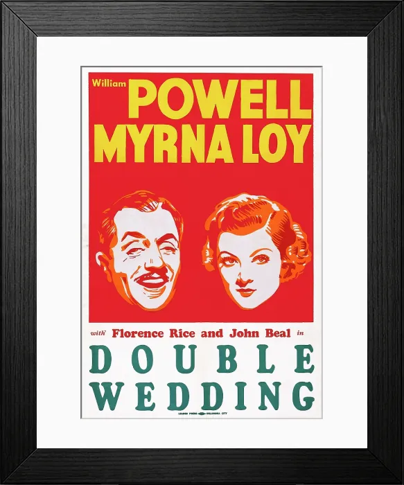 Framed Print : DOUBLE WEDDING, US poster art, from left: William Powell, Myrna Loy, 1937