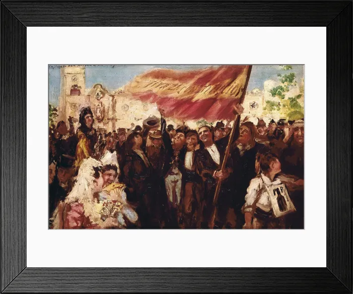 Framed Print : San Antonio Square of Cdiz the Day of the Oath of the Constitution of 1812. Atributed to F. Godoy. Oil on canvas. SPAIN. San Fernando. Municipal Historic Museum