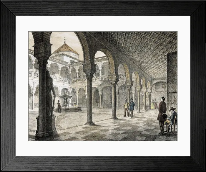 Framed Print : Seville. Courtyard of the House of Pilate. Litography. AISA / Everett Collection**US SALES ONLY** Framed Print : Seville. Courtyard of the House of Pilate. Litography. AISA / Everett Collection**US SALES ONLY**