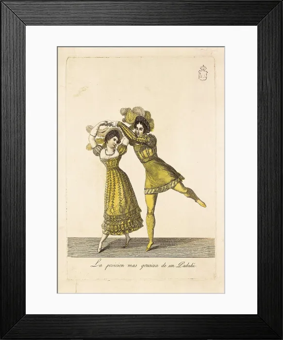 Framed Print : Ballet. The nicest position of a pas de deux. Engraving. SPAIN. Madrid. National Library. AISA / Everett Collection**US SALES ONLY**