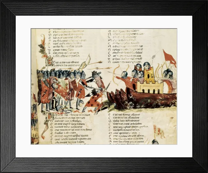 Framed Print : Crusades. Disembark of crusaders. Miniature Painting. ITALY. Venice. Biblioteca nazionale marciana (St. Mark's Library). AISA / Everett Collection**US SALES ONLY**