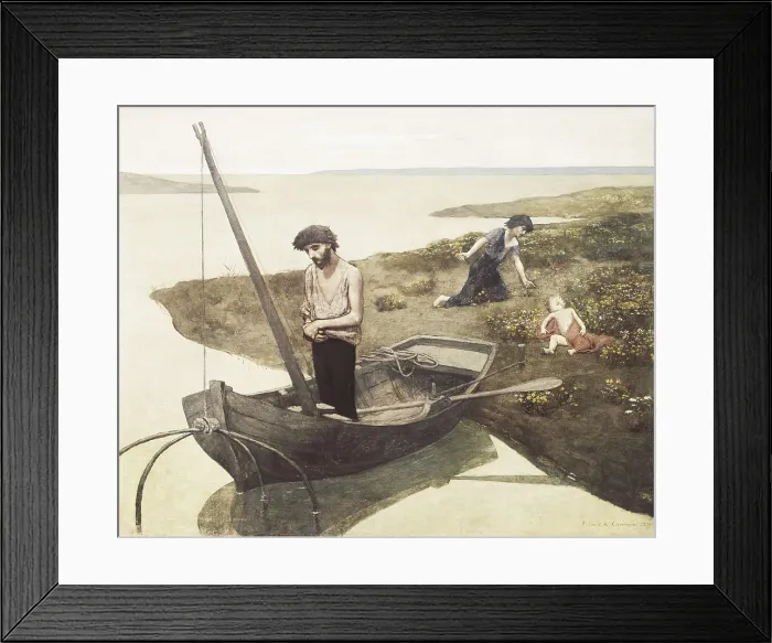 Framed Print : PUVIS de CHAVANNES, Pierre (1824-1898). The Poor Fisherman (Le pauvre pecheur). 1881. Symbolism. Oil on canvas. FRANCE. Paris. Louvre Museum