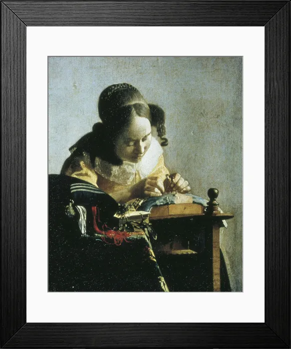 Framed Print : VERMEER, Johannes (1632-1675). The Lacemaker. mid. 17th c. Baroque art. Oil on canvas. FRANCE. Paris. Louvre Museum. AISA / Everett Collection**US SALES ONLY** Framed Print : VERMEER, Johannes (1632-1675). The Lacemaker. mid. 17th c. Baroque art. Oil on canvas. FRANCE. Paris. Louvre Museum. AISA / Everett Collection**US SALES ONLY**