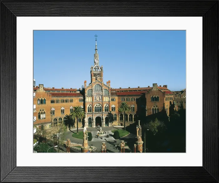 Framed Print : DOMENECH I ROURA, Pere (1881-1962); DOMENECH I MONTANER, Lluis (1850-1923). Hospital de la Santa Creu i de Sant Pau (Saint Paul's and Holy Cross Hospital). SPAIN. CATALONIA Framed Print : DOMENECH I ROURA, Pere (1881-1962); DOMENECH I MONTANER, Lluis (1850-1923). Hospital de la Santa Creu i de Sant Pau (Saint Paul's and Holy Cross Hospital). SPAIN. CATALONIA