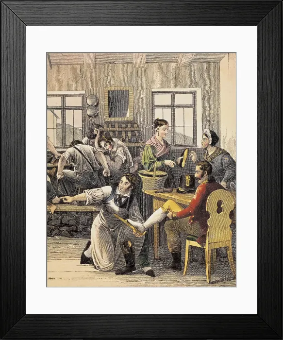 Framed Print : Shoemaker's (1810). Engraving. FRANCE. Paris. Muse Carnavalet (Carnavalet Museum). AISA / Everett Collection**US SALES ONLY**