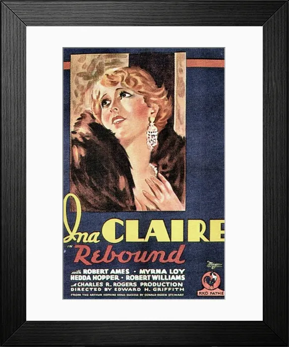 Framed Print : REBOUND, Ina Claire on US poster art, 1931 Framed Print : REBOUND, Ina Claire on US poster art, 1931