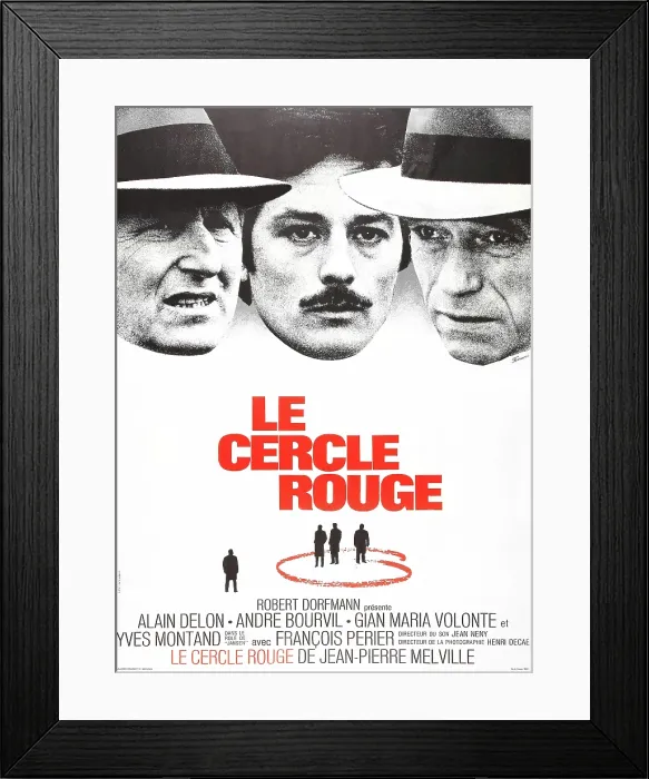 Framed Print : THE RED CIRCLE, (aka LE CERCLE ROUGE), from left: Andre Bourvil, Alain Delon, Yves Montand, 1970