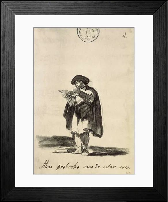 Framed Print : GOYA Y LUCIENTES, Francisco de (1746-1828). I Get More Profit from Being Alone. Drawing. SPAIN. Madrid. Prado Museum. AISA / Everett Collection**US SALES ONLY**