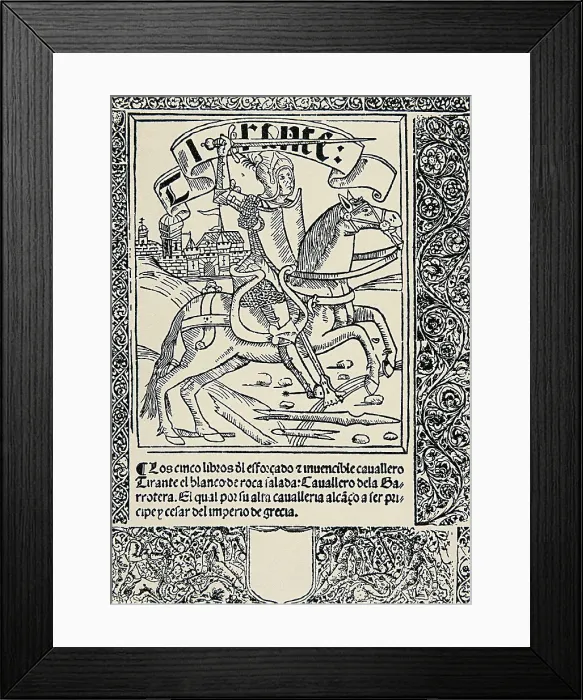 Framed Print : MARTORELL, Joanot (1413-1468). Book frontipiece of the novel 'Tirant lo Blanc'. AISA / Everett Collection**US SALES ONLY** Framed Print : MARTORELL, Joanot (1413-1468). Book frontipiece of the novel 'Tirant lo Blanc'. AISA / Everett Collection**US SALES ONLY**