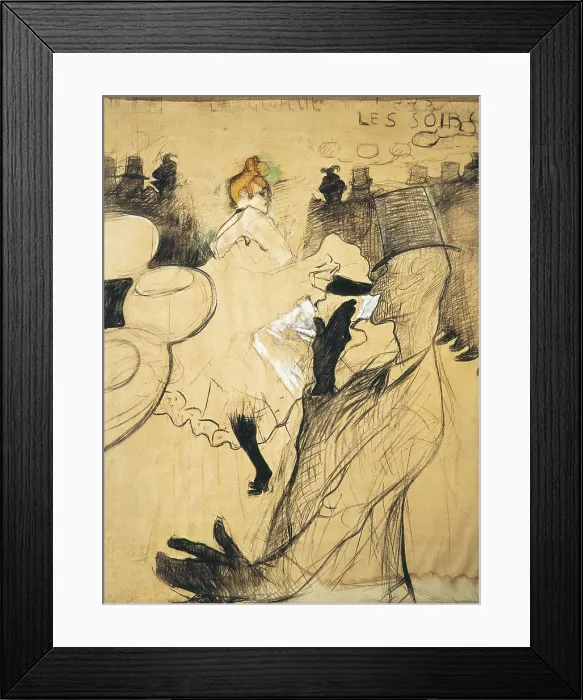 Framed Print : TOULOUSE-LAUTREC, Henri de (1864-1901). La Goulue and Valentin Le Desosse at the 'Moulin Rouge'. 1891. Charcoal drawing on cardboard. Drawing. FRANCE. Albi