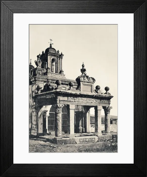 Framed Print : Spain (19th c.). Mrida. Temple of Mars and church of Santa Eulalia. Litography. SPAIN. Barcelona. Sant Jordi Catalan Royal Academy of Fine Arts