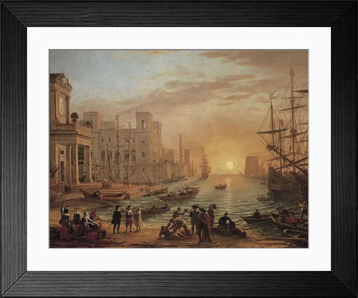 Framed Print : Claude Lorrain (1600-1682). Seaport at Sunset. 1639. Made for King Louis XIV. Baroque art. Oil on canvas. FRANCE. Paris. Louvre Museum. AISA / Everett Collection**US SALES ONLY**
