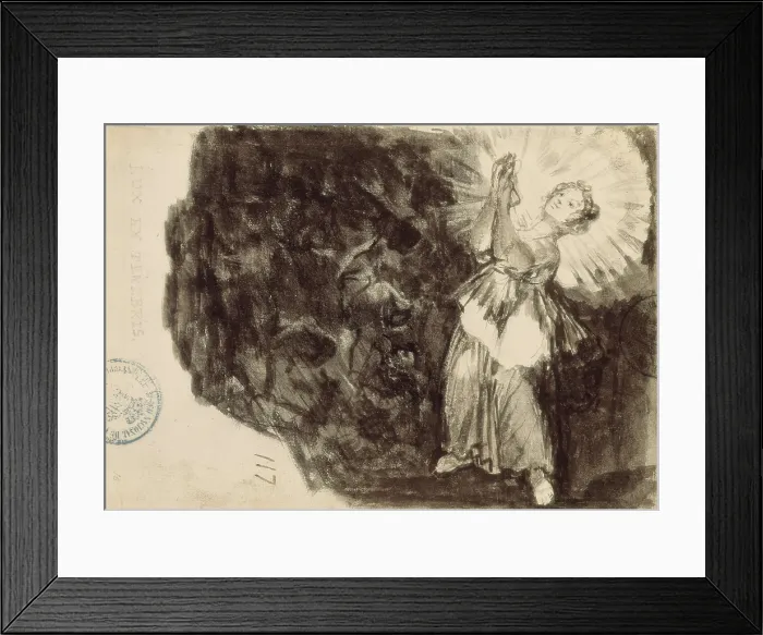 Framed Print : GOYA Y LUCIENTES, Francisco de (1746-1828). Lux ex Tenebris. 1790s. Drawing. SPAIN. Madrid. Prado Museum. AISA / Everett Collection**US SALES ONLY**