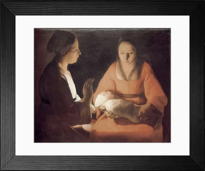 Framed Print : LA TOUR, Georges de (1593-1652). The Newborn Baby. 1st half 17th c. Oil on canvas. FRANCE. Rennes. Museum of Fine Arts of Rennes. AISA / Everett Collection**US SALES ONLY**