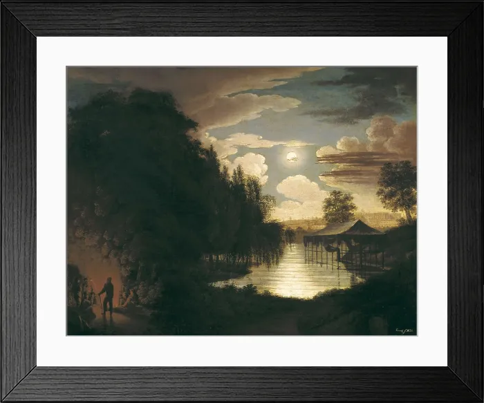 Framed Print : FRANK, J. (19th c.). Landscape with figures by the fire. 1820. Oil on canvas. SPAIN. Madrid. St. Fernando Royal Academy Museum. AISA / Everett Collection**US SALES ONLY**