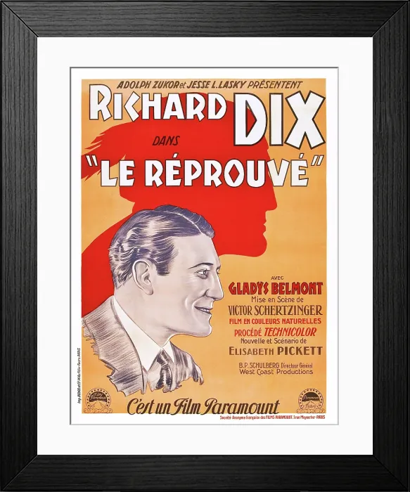 Framed Print : REDSKIN, (aka LE REPROUVE), Richard Dix on French poster art, 1929