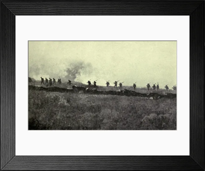 Framed Print : World War 1. Somme Offensive. British infantry of the Fourth Army advancing to the German line at Ovillers and La Boisselle on July 1, 1916 Framed Print : World War 1. Somme Offensive. British infantry of the Fourth Army advancing to the German line at Ovillers and La Boisselle on July 1, 1916