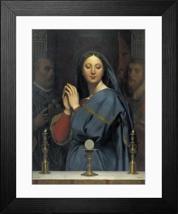 Framed Print : INGRES, Jean-Auguste-Dominique (1780-1867). The Virgin with the Host. 1841. Neoclassicism. Oil on canvas. RUSSIA. Moscow. Pushkin Museum of Fine Arts