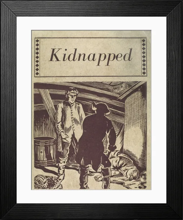 Framed Print : STEVENSON, Robert Louis (1850-1894). 'Kidnapped'. Title page. Painting. SPAIN. Barcelona. Biblioteca de Catalunya (National Library of Catalonia)