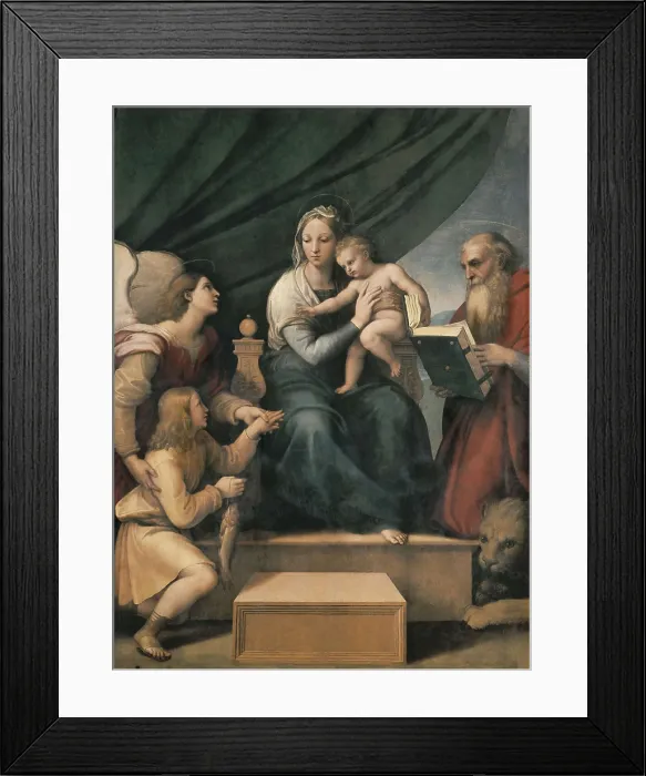 Framed Print : Raphael (1483-1520). The Madonna of the Fish (The Madonna with the Archangel Gabriel and St. ca. 1513. The Madonna with St. Jerome, the Archangel Gabriel and Tobias) Framed Print : Raphael (1483-1520). The Madonna of the Fish (The Madonna with the Archangel Gabriel and St. ca. 1513. The Madonna with St. Jerome, the Archangel Gabriel and Tobias)