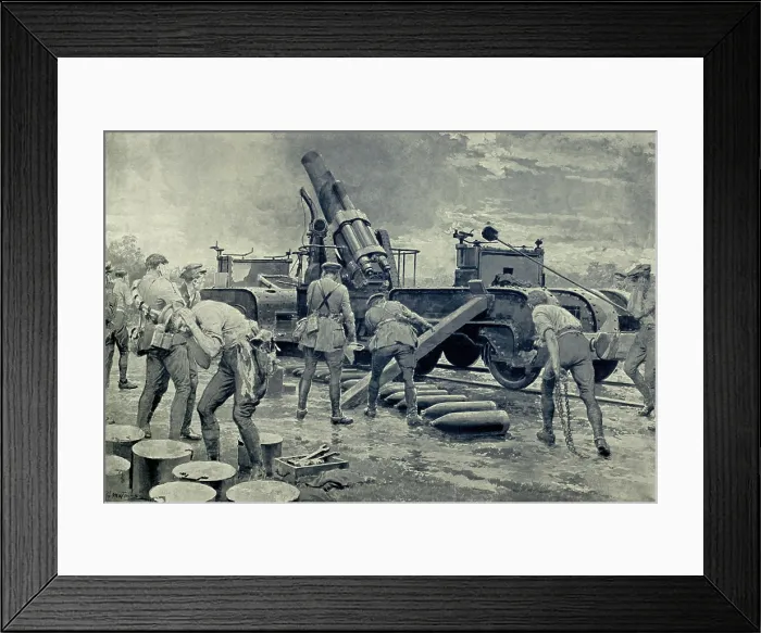 Framed Print : World War 1. Somme Offensive. British heavy Howitzer shelling German positions during the last week of June 1916 before the Battle of the Somme Framed Print : World War 1. Somme Offensive. British heavy Howitzer shelling German positions during the last week of June 1916 before the Battle of the Somme