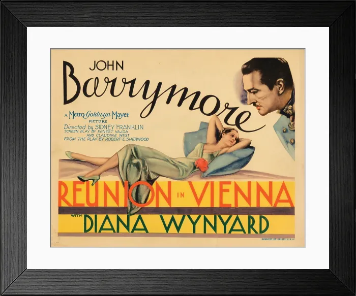 Framed Print : REUNION IN VIENNA, title card, from left: Diana Wynyard, John Barrymore, 1933