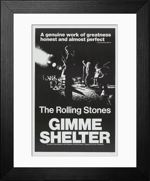 Framed Print : GIMME SHELTER, US poster art, the Rolling Stones, (aka Bill Wyman, Mick Jagger, Keith Richards), 1970