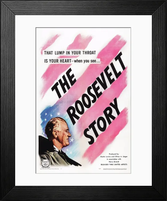 Framed Print : THE ROOSEVELT STORY, US poster art, Theodore Roosevelt, 1947 Framed Print : THE ROOSEVELT STORY, US poster art, Theodore Roosevelt, 1947