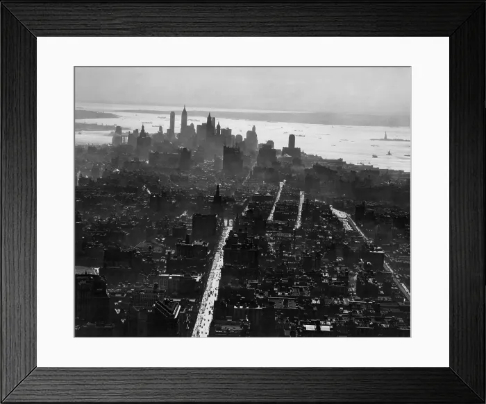 Framed Print : New York City, view south of lower New York skyline from the Empire State Building. Ca. 1931. - (BSLOC_2015_1_233)