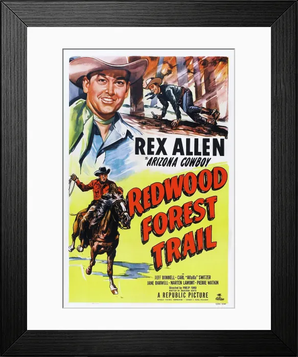 Framed Print : REDWOOD FOREST TRAIL, US poster art, Rex Allen, 1950