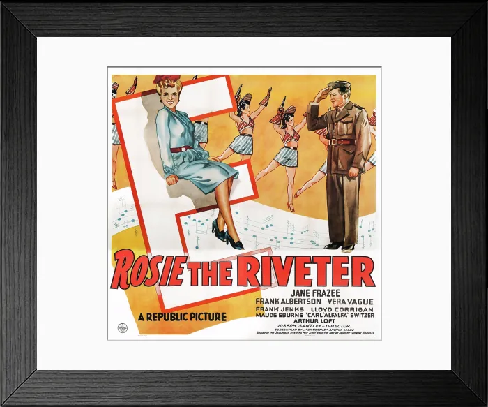 Framed Print : ROSIE THE RIVETER, US poster, front from left: Jane Frazee, Frank Albertson, 1944