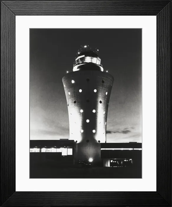 Framed Print : La Guardia Airport control tower, constructed in 1962. Designed by Wallace K