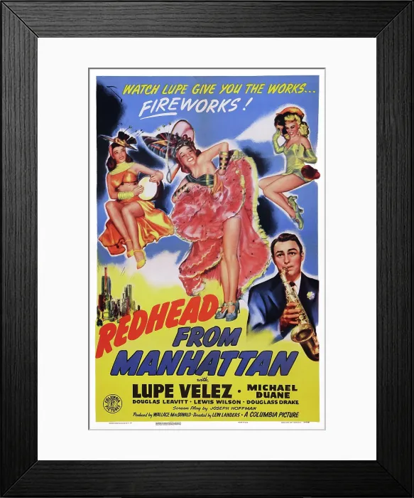 Framed Print : REDHEAD FROM MANHATTAN, US poster art, Lupe Velez, 1943