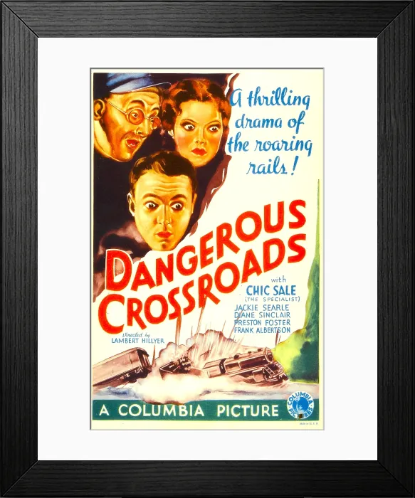 Framed Print : DANGEROUS CROSSROADS, center: Chic Sale, right: Diane Sinclair on midget window card, 1933