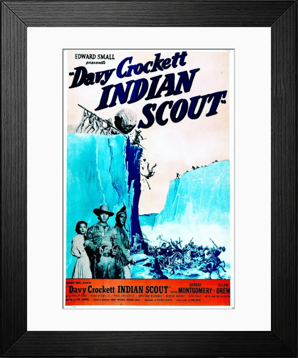 Framed Print : DAVY CROCKETT, INDIAN SCOUT, US poster, inset: Ellen Drew, George Montgomery, Philip Reed, 1950