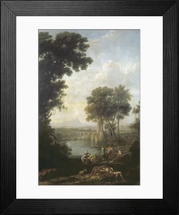 Framed Print : Claude Lorrain (1600-1682). Landscape with the Finding of Moses. ca. 1637 - ca. 1639. Baroque art. Oil on canvas. SPAIN. Madrid. Prado Museum Framed Print : Claude Lorrain (1600-1682). Landscape with the Finding of Moses. ca. 1637 - ca. 1639. Baroque art. Oil on canvas. SPAIN. Madrid. Prado Museum