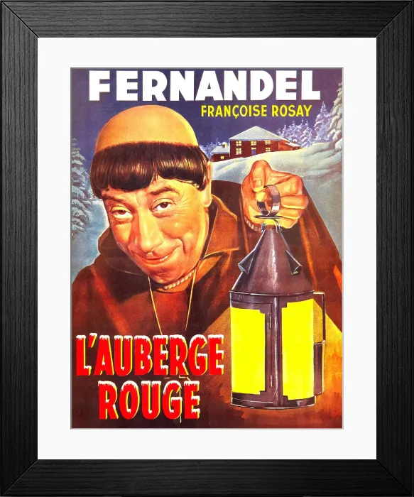 Framed Print : THE RED INN, (aka L'AUBERGE ROUGE), French poster, Fernandel, 1951