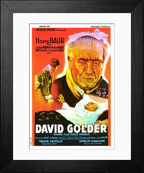 Framed Print : DAVID GOLDER, Harry Baur (right, top and bottom) on French poster art, 1931 Framed Print : DAVID GOLDER, Harry Baur (right, top and bottom) on French poster art, 1931