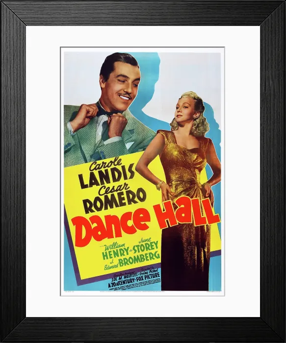 Framed Print : DANCE HALL, US poster art, Cesar Romero, Carole Landis, 1941. 20th Century Fox Film Corporation, TM & Copyright / courtesy Everett Collection
