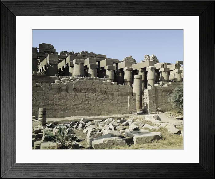 Framed Print : Great Temple of Amon-Re. 16th-4th c. BC. EGYPT. Karnak. Thebes. Temple of Amon - Ra. North wall of the colonnade (view from the outside) Framed Print : Great Temple of Amon-Re. 16th-4th c. BC. EGYPT. Karnak. Thebes. Temple of Amon - Ra. North wall of the colonnade (view from the outside)