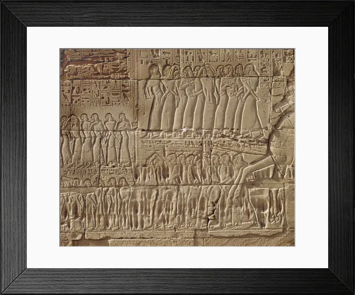Framed Print : Great Temple of Amon-Re. 16th-4th c. BC. EGYPT. Karnak. Thebes. Temple of Amon - Ra. Celebrations of Seti I in Syria Framed Print : Great Temple of Amon-Re. 16th-4th c. BC. EGYPT. Karnak. Thebes. Temple of Amon - Ra. Celebrations of Seti I in Syria