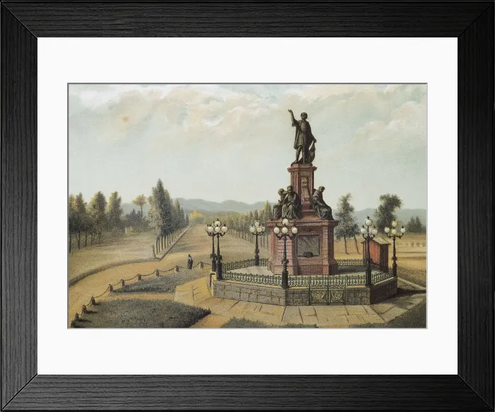Framed Print : Mexico City. Monument to Columbus in Paso de la Reforma (1885). Litography. AISA / Everett Collection**US SALES ONLY** Framed Print : Mexico City. Monument to Columbus in Paso de la Reforma (1885). Litography. AISA / Everett Collection**US SALES ONLY**